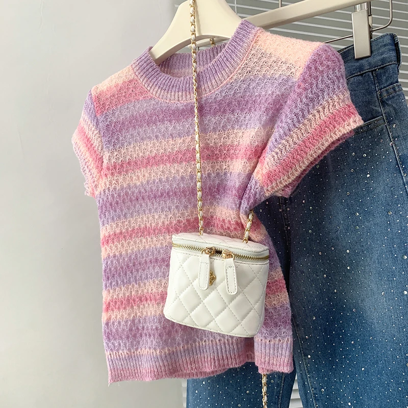 Women Hollow Flower Out Patchwork Elegant T Shirt Spring Autumn Fashion O Neck Tops Casual Short Sleeve Loose Knitting S185
Women Hollow Flower Out Patchwork Elegant T Shirt Spring Autumn Fashion O Neck Tops Casual Short Sleeve Loose Knitting S185