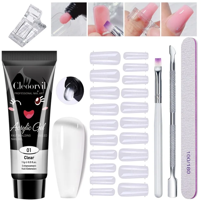 15ml Nail Extension Gel Set Crystal Acrylic Quick Build/Extension Gel Semi-Permanent Crystal Jelly Art Design
15ml Nail Extension Gel Set Crystal Acrylic Quick Build/Extension Gel Semi-Permanent Crystal Jelly Art Design