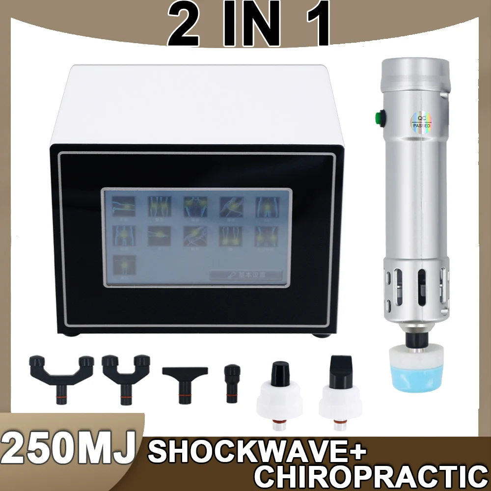 

2 в 1 устройство для ударно-волновой терапии 250MJ, массажер для тела для мужчин, эректильная дисфункция, инструмент для расслабления искусственной кожи, хиропрактика