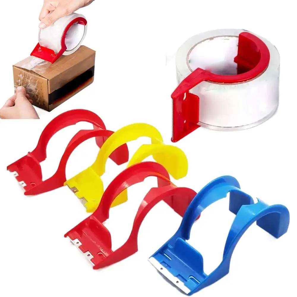 

48mm Adhesive Tape Dispenser Tape Cutter Simple Box Sealing Machine Tape Holder Convenient Iron Tooth Plastic Packing Tape Seat