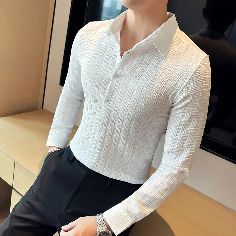 Camisas De Hombre Luxury Korean Clothing Autumn Winter New Men's Social Shirt Slim Fit Long Sleeve Shirts For Men Tuxedo BigSize
Camisas De Hombre Luxury Korean Clothing Autumn Winter New Men's Social Shirt Slim Fit Long Sleeve Shirts For Men Tuxedo BigSize
