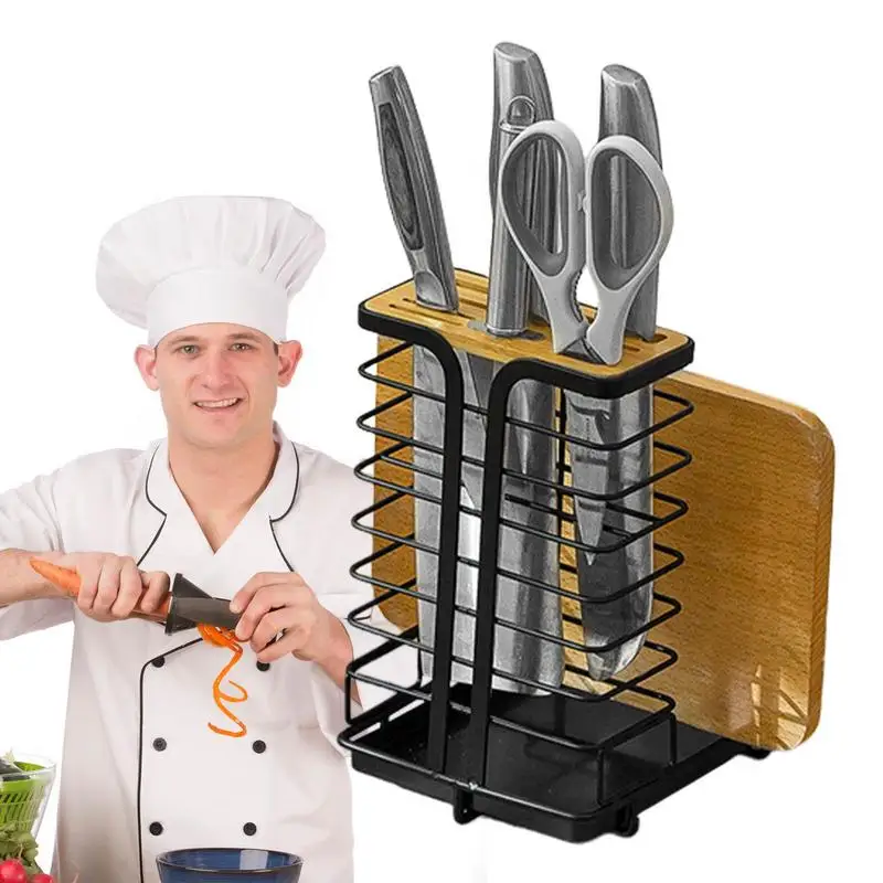 

Многофункциональный держатель для ножей, подставка для ножей, кухонная разделочная доска, металлические подставки для столовых приборов, вставленный блок, емкость для хранения