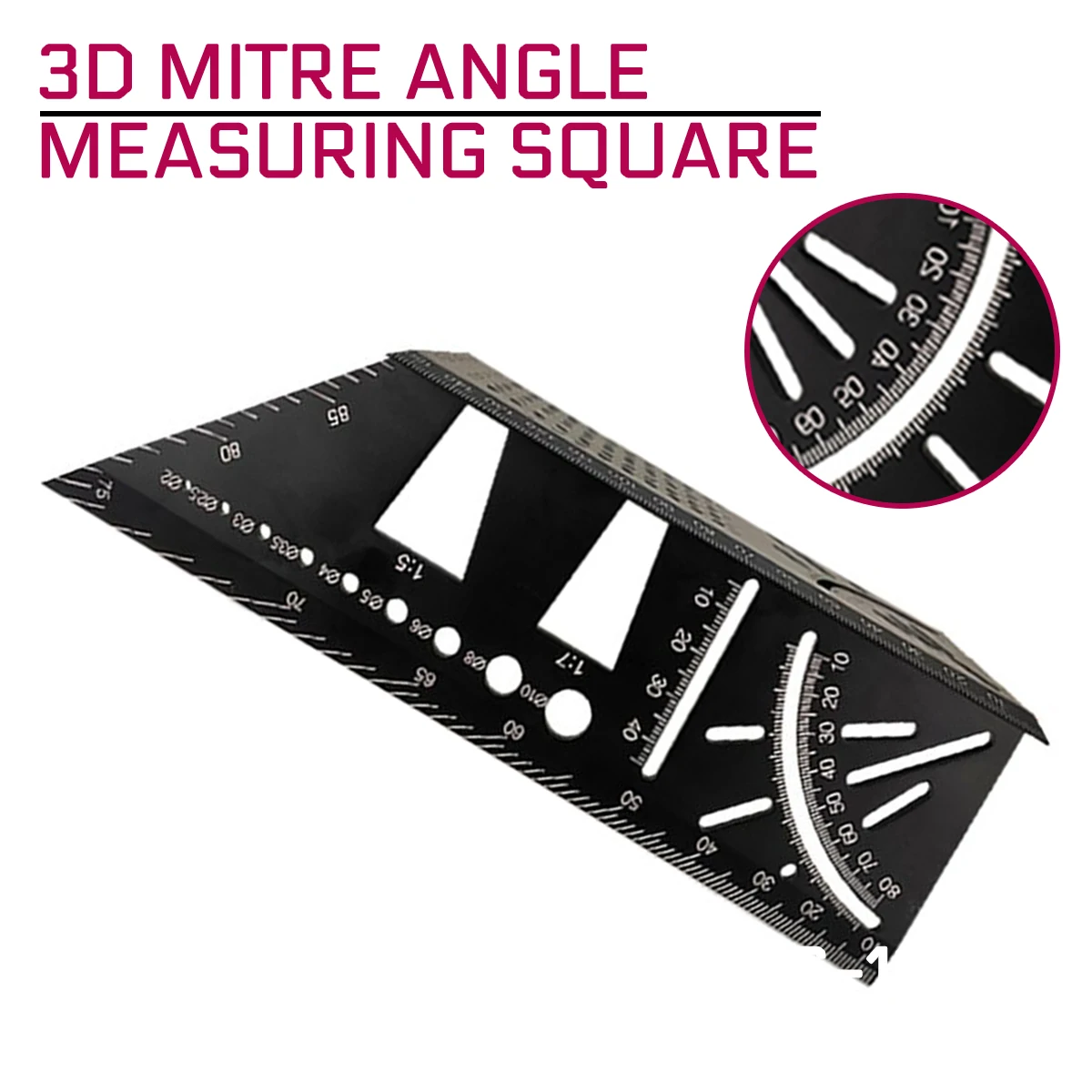 

3D Mitre 45 90 Degree Angle Ruler Angle Measuring Square Aluminum Alloy Punctuation Marking Gauge Framing Protractor Woodworking