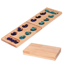 Creative Mancala Game Kids Adults Interactive Toy Children Board Strategy Game Portable Wooden Board with 48 Glass Stone
Creative Mancala Game Kids Adults Interactive Toy Children Board Strategy Game Portable Wooden Board with 48 Glass Stone
