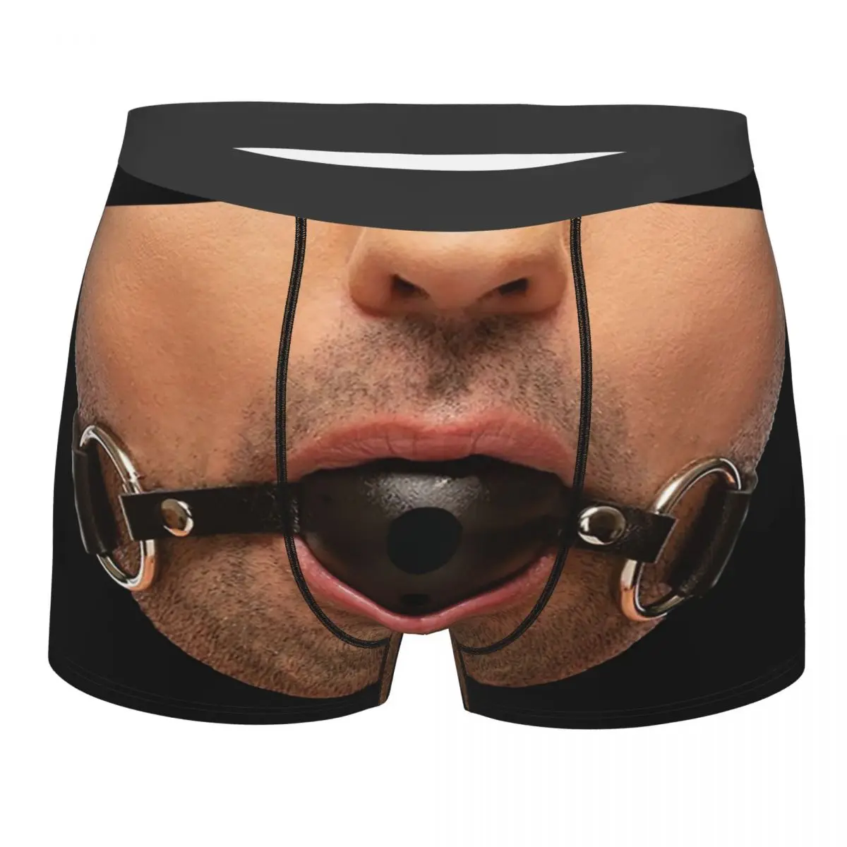 

Gay Ball Gag Men Underwear BDSM Kink Boxer Shorts Panties Humor Breathable Underpants for Homme S-XXL