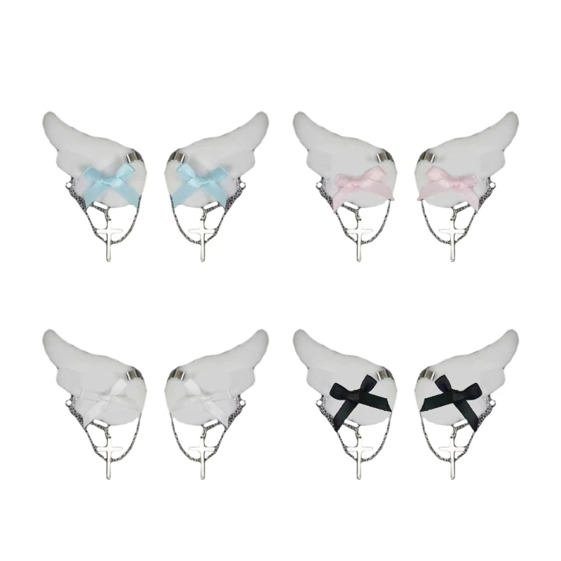

Y2K Hair Clip Set for Girl Harajuku Style Hairclip Subculture Hair Barrettes Bowknot Wing Side Clip Teens Accessories Dropship