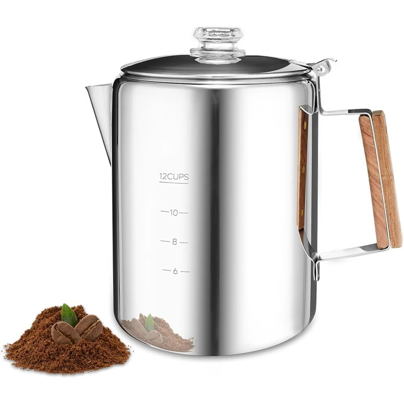 

Coffee Pot Stovetop Coffee Maker Percolator Campfire Coffee Pot Stainless Steel Coffee Pot Outdoors 12 Cup