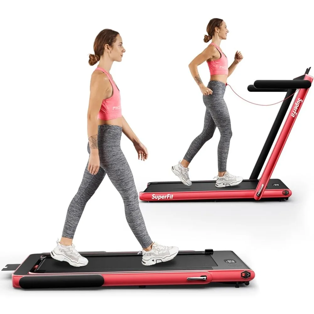 

2 in 1 Folding Treadmill, 2.25HP Superfit Under Desk Electric Treadmill, Installation-Free with Remote Control Freight free