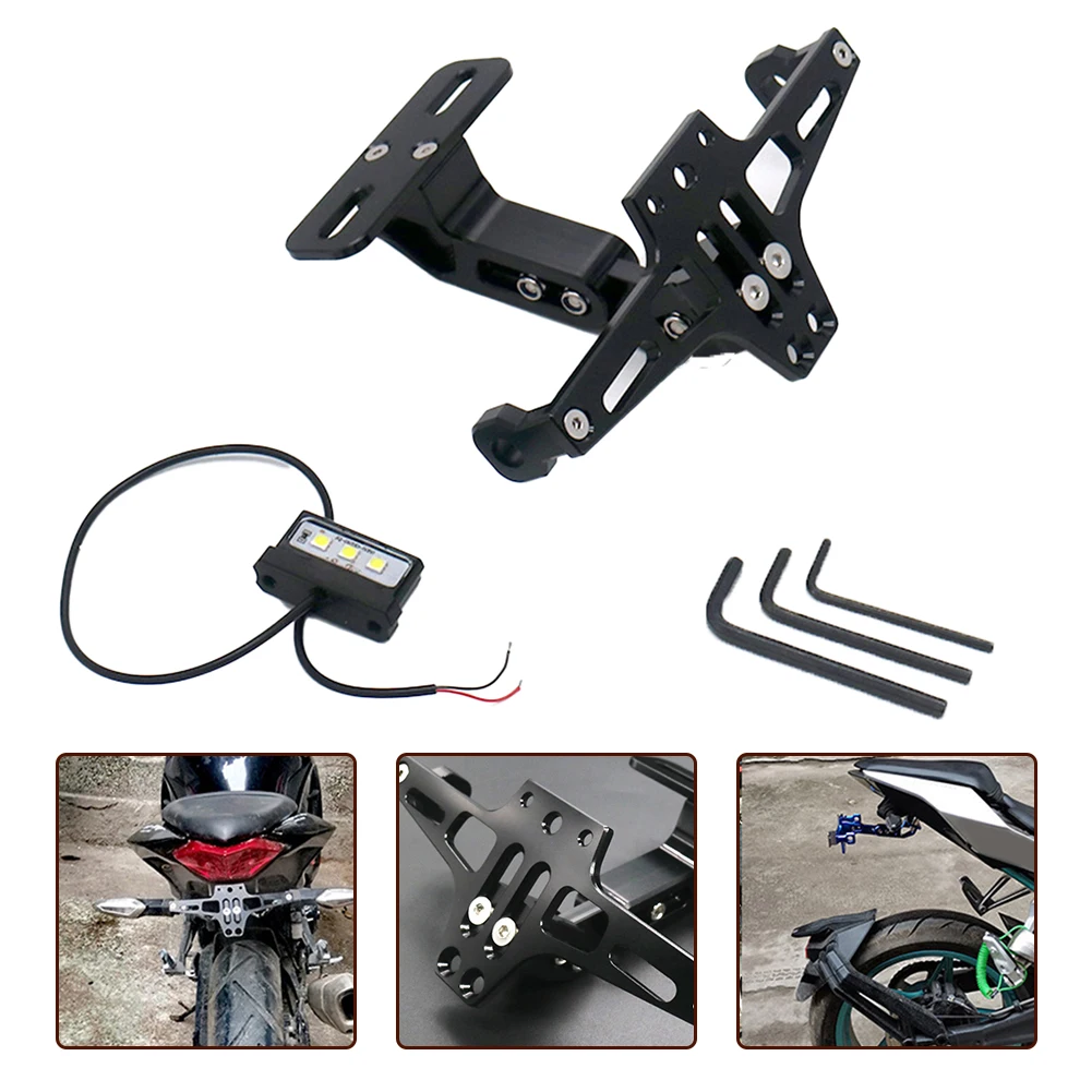 Motorcycle License Plate Holder With LED Light Universal Number Plate Bracket 2024 Hot Sale Brand New And High Quality
Motorcycle License Plate Holder With LED Light Universal Number Plate Bracket 2024 Hot Sale Brand New And High Quality