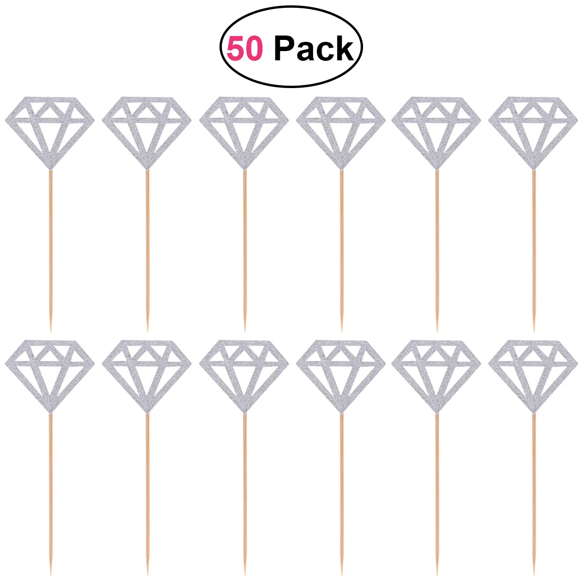 50Pcs Cake Topper, Glitter Paper Cake Picks Cake for Party Birthday Wedding Dessert, Glitter Silver
50Pcs Cake Topper, Glitter Paper Cake Picks Cake for Party Birthday Wedding Dessert, Glitter Silver