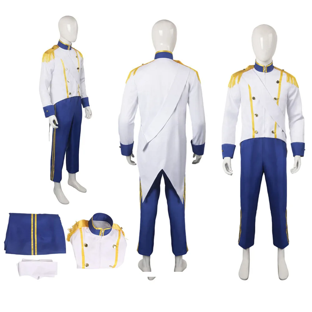 

Prince Eric Role Play Cosplay Costume Men Royal Uniform Outfits Jacket Pants For Adult Male Boy Halloween Carnival Suit Clothes