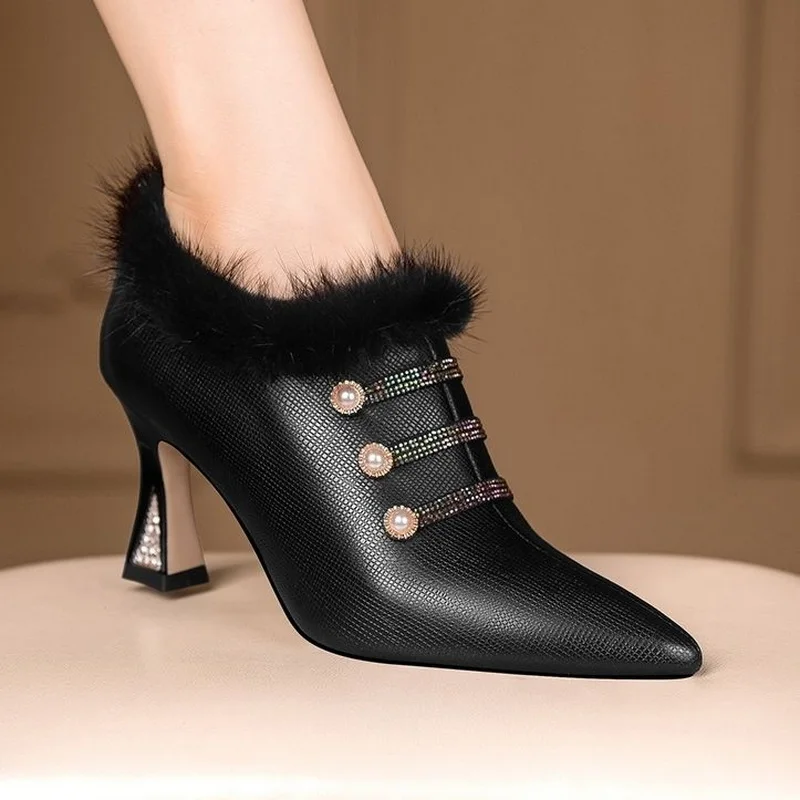 FHANCHU 2022 Women Pumps,High Heels Naked Boots,Fashion Rhinestone Winter Shoes,Pointed Toe,Side Zip,Black,Beige,Dropship
FHANCHU 2022 Women Pumps,High Heels Naked Boots,Fashion Rhinestone Winter Shoes,Pointed Toe,Side Zip,Black,Beige,Dropship