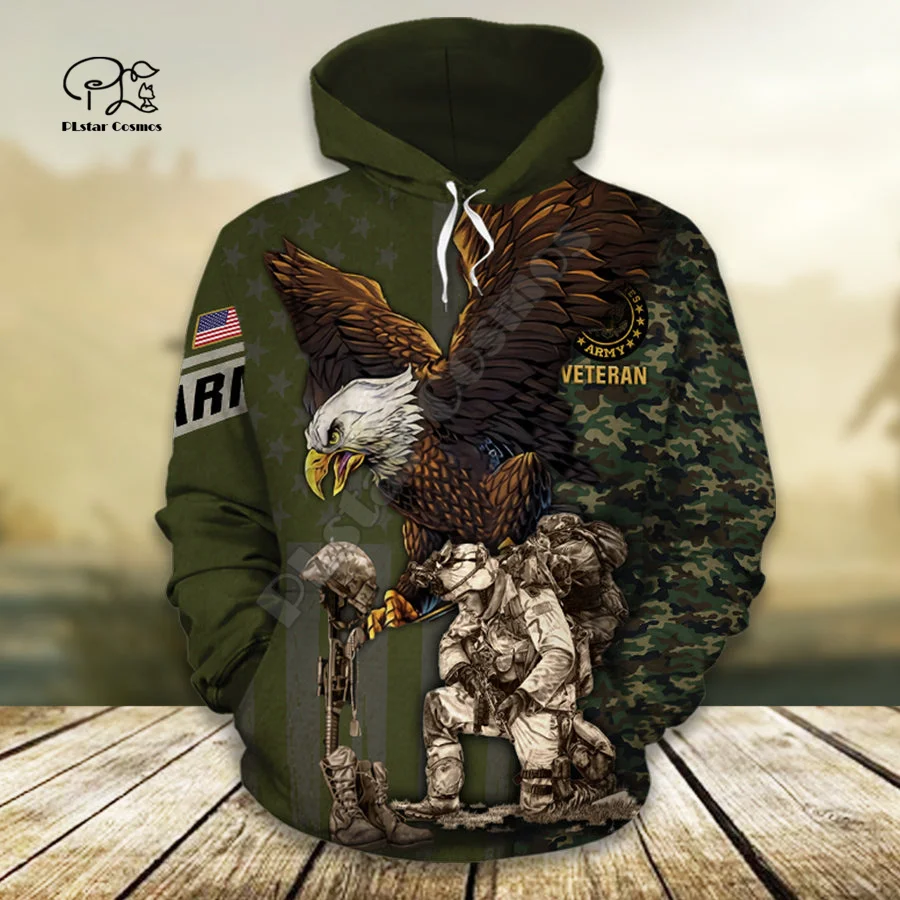 

PLstar Cosmos USA Eagle Army Camo Suits Veteran NewFashion Tracksuit Vintage Casual 3DPrint Men/Women Funny Pullover Hoodies X6