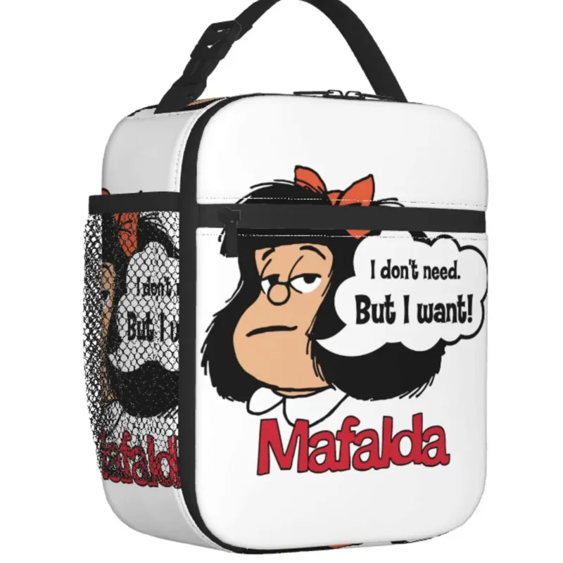 

I Don't Need But I Want Insulated Lunch Bag Portable Quino Comic Cartoon Thermal Cooler Lunch Tote Office Picnic Travel