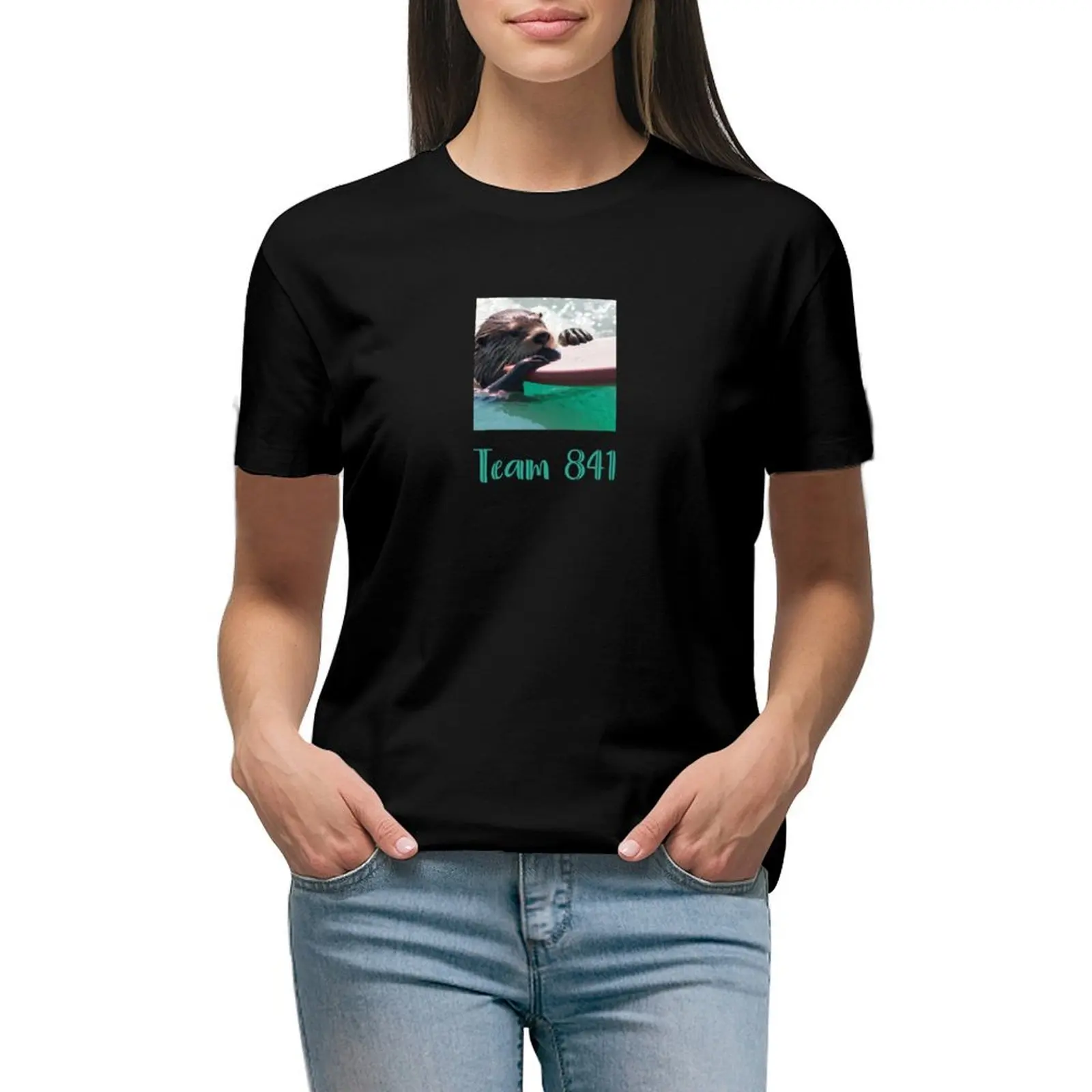 

Surfing otter, team 841, ocean conservation benefit: giving back by donating 100% of the profit to organizations working T-shirt