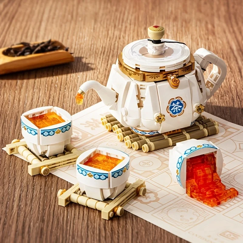 Creative Chinese Morning Tea Snack Building Blocks Dumplings Buns Teapot Food Model Bricks Set Children DIY Toys Holiday Gifts Creative Chinese Morning Tea Snack Building Blocks Dumplings Buns Teapot Food Model Bricks Set Children DIY Toys Holiday Gifts