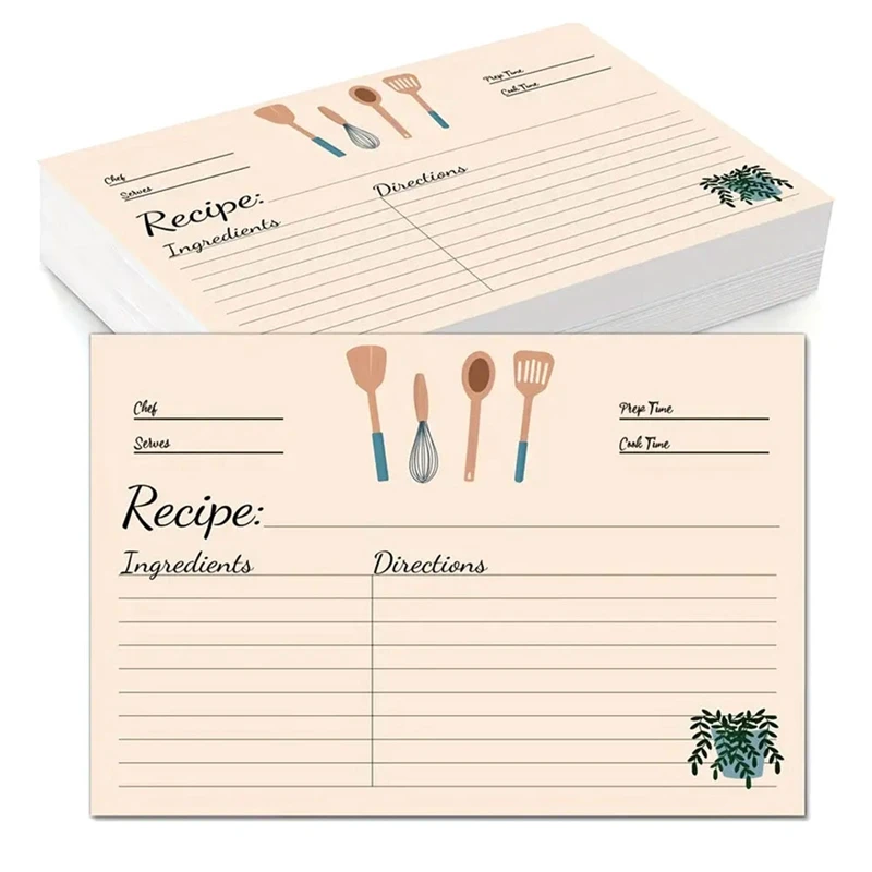 

Recipe Cards Set 4X6inches Of 100 Double Sided Thick Cardstock Blank Recipe Cards Kit For Mom, Sister, Daughter, Friend Gift
