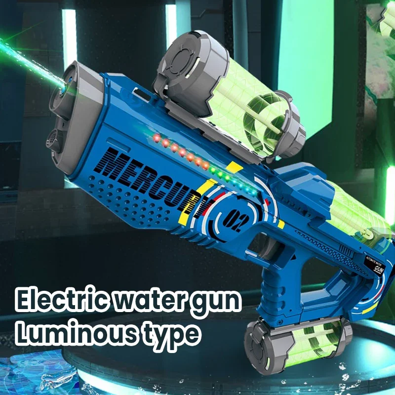

LED Fully Automatic Water Gun Toy Continuous Firing Electric Luminous Water Blaster Beach Summer Pool Toy for Adult Kid Boy Gift