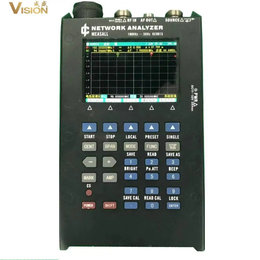 KC 901S 100KHz-3GHz Frequency Electric Instrument Handheld Ethernet Vector RF Portable Vector Network Analyzer GHZ
KC 901S 100KHz-3GHz Frequency Electric Instrument Handheld Ethernet Vector RF Portable Vector Network Analyzer GHZ