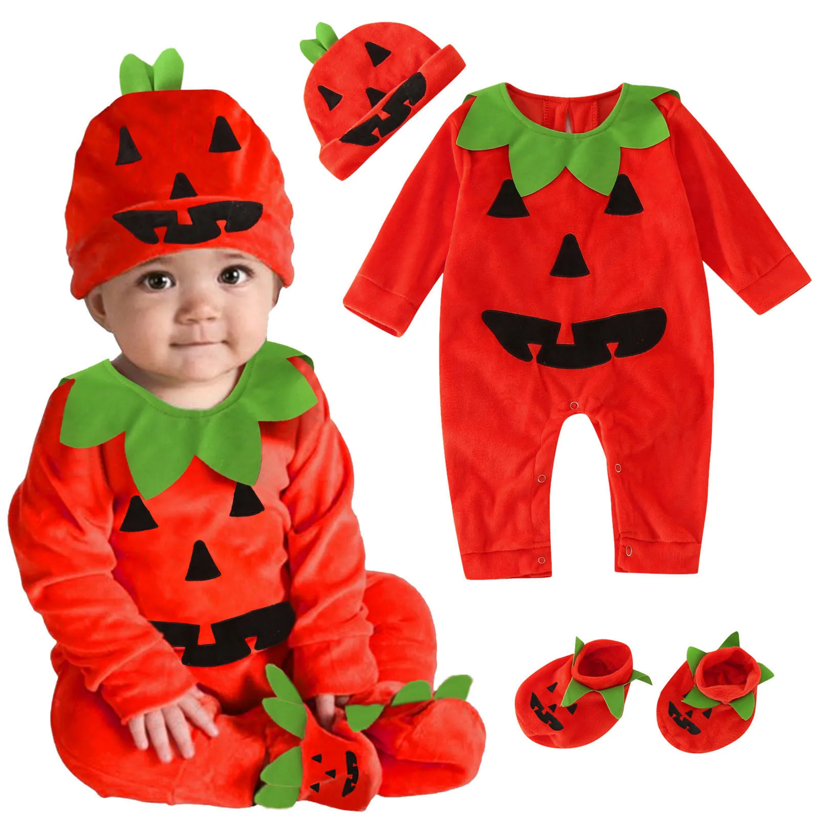 Infant Boys Girls Halloween Long Sleeve Romper Cartoon Pumpkin Cosplay Costume Jumpsuit Hat Footgear Cat And Infant Clothes
Infant Boys Girls Halloween Long Sleeve Romper Cartoon Pumpkin Cosplay Costume Jumpsuit Hat Footgear Cat And Infant Clothes