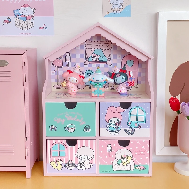 Kawaii My Melody House Modeling Cartoon Hand-Made Display Stand Anime Sanrio Girl Heart Cute Wooden Drawer Storage Box
Kawaii My Melody House Modeling Cartoon Hand-Made Display Stand Anime Sanrio Girl Heart Cute Wooden Drawer Storage Box