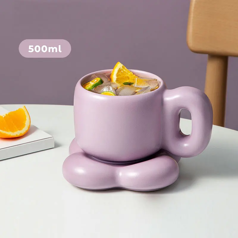 500ml Large Creative Beautiful Mugs Ceramic Big Handle Mug For Coffee Tea Milk Cute Cup With Flower Dish Tableware Unique Gifts 500ml Large Creative Beautiful Mugs Ceramic Big Handle Mug For Coffee Tea Milk Cute Cup With Flower Dish Tableware Unique Gifts