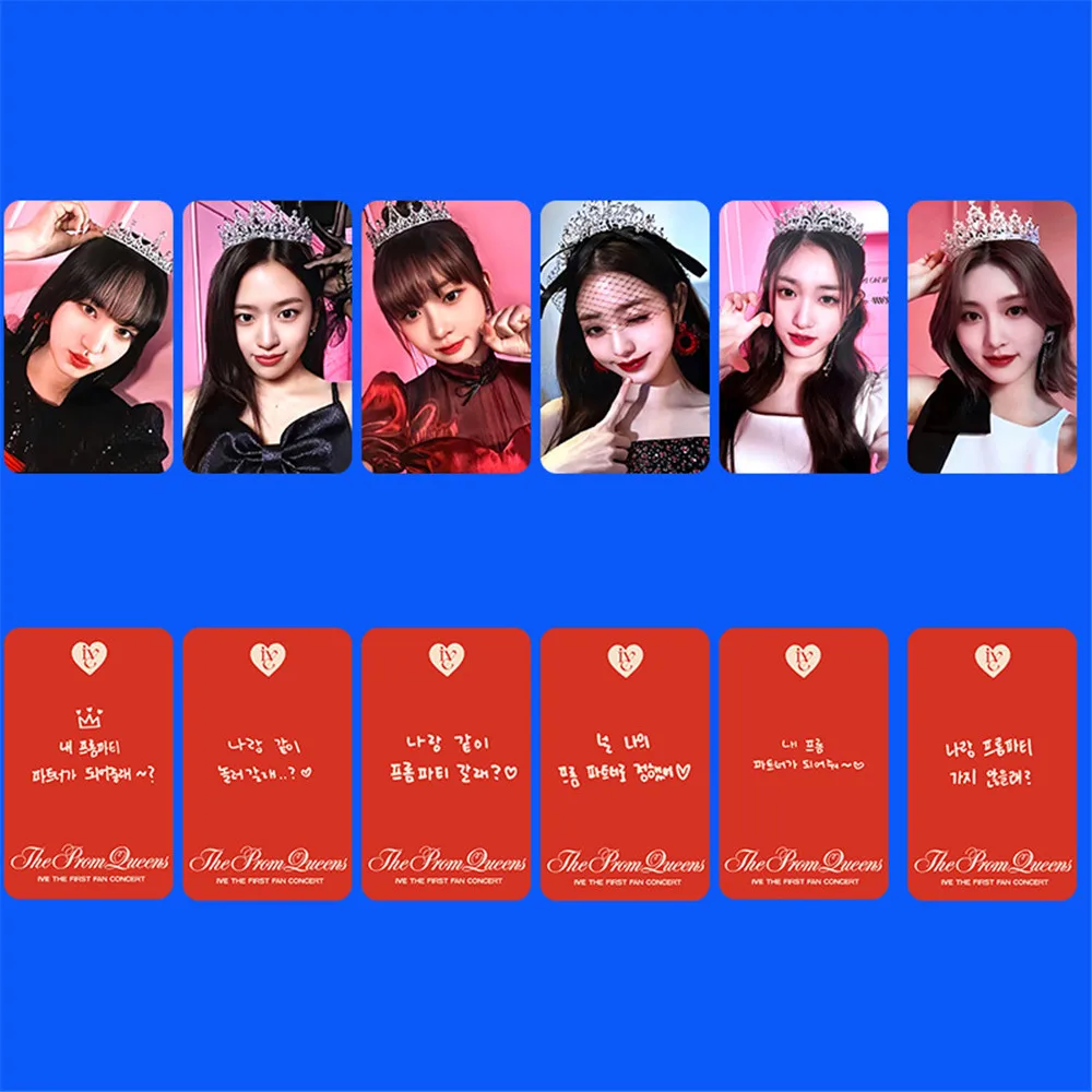 Kpop 6pcs/set IVE THE PROM QUEENS Album Merch Photocard LOMO Card Yujin Gaeul Wonyoung LIZ Rei Leeseo Gift Fans Collection
Kpop 6pcs/set IVE THE PROM QUEENS Album Merch Photocard LOMO Card Yujin Gaeul Wonyoung LIZ Rei Leeseo Gift Fans Collection