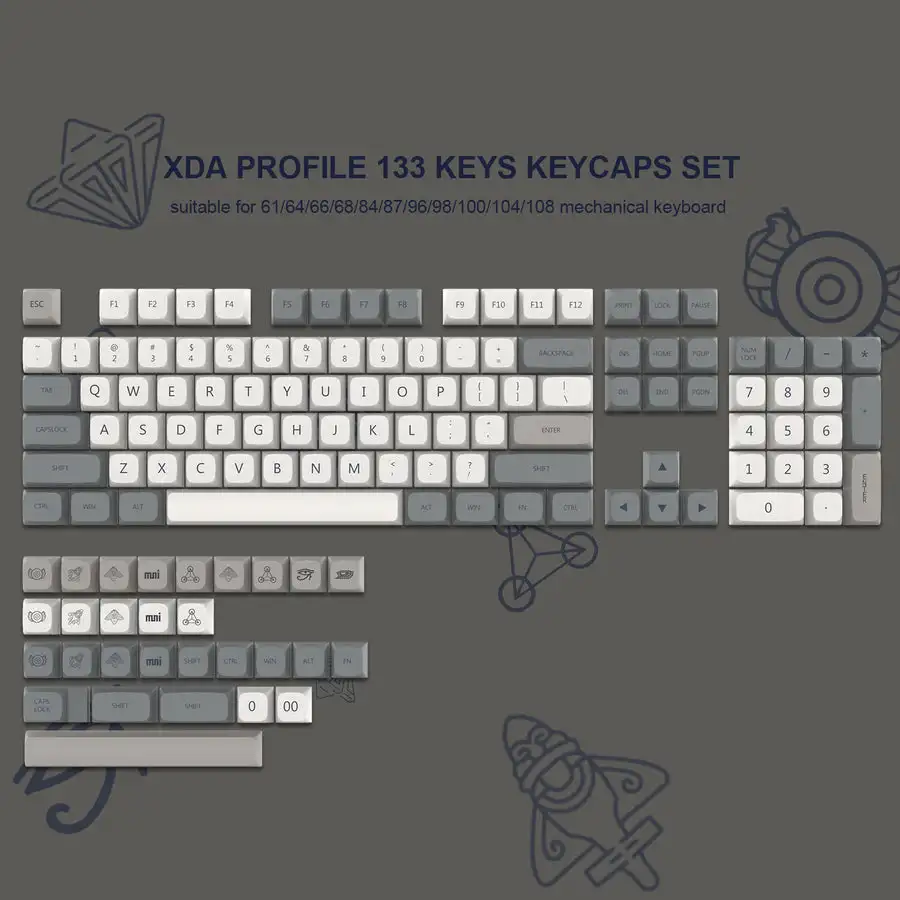 133 keys PBT Keycap XDA Profile English Personalized Customized DYE-SUB Keycaps For Cherry MX Switch Gamer Mechanical Keyboard
133 keys PBT Keycap XDA Profile English Personalized Customized DYE-SUB Keycaps For Cherry MX Switch Gamer Mechanical Keyboard