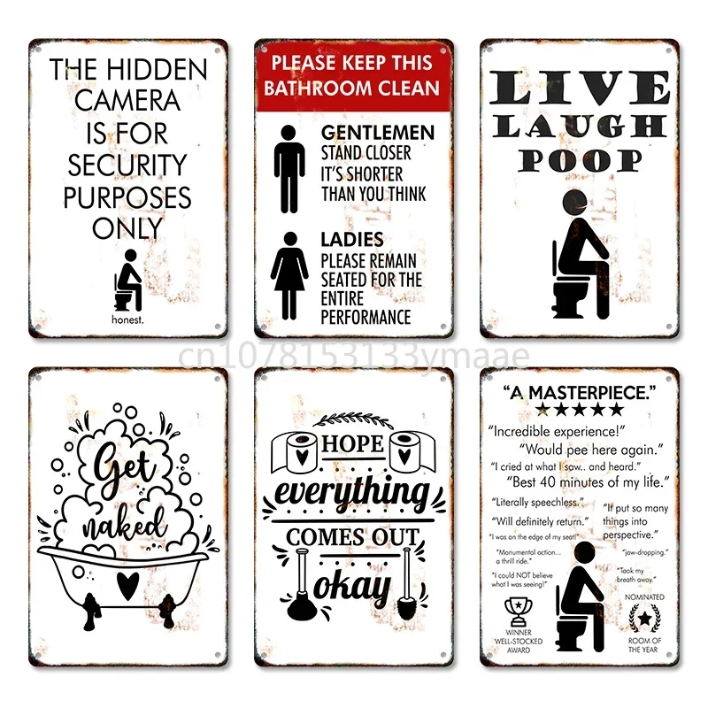 Funny Toilet Metal Painting Tin Sign Retro Picture Vintage Corrosion Plaque Board Cafe Cinema Bathroom Wall Decor Aesthetic Gift
Funny Toilet Metal Painting Tin Sign Retro Picture Vintage Corrosion Plaque Board Cafe Cinema Bathroom Wall Decor Aesthetic Gift