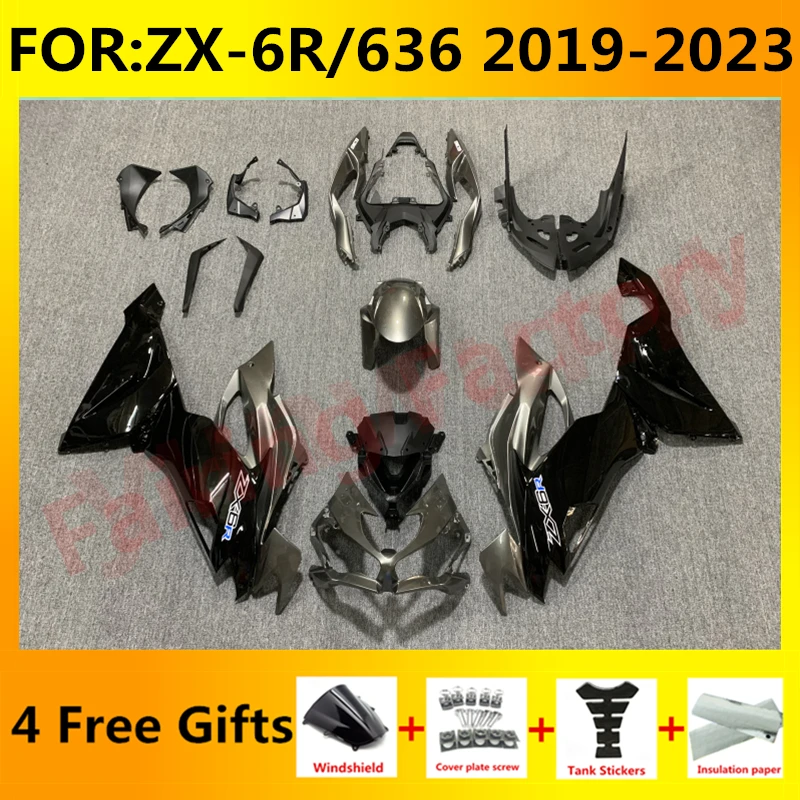 

NEW ABS Motorcycle Fairings fit for Ninja ZX-6R 2019 2020 2021 2022 2023 ZX6R zx 6r 636 bodywork full fairing set black grey