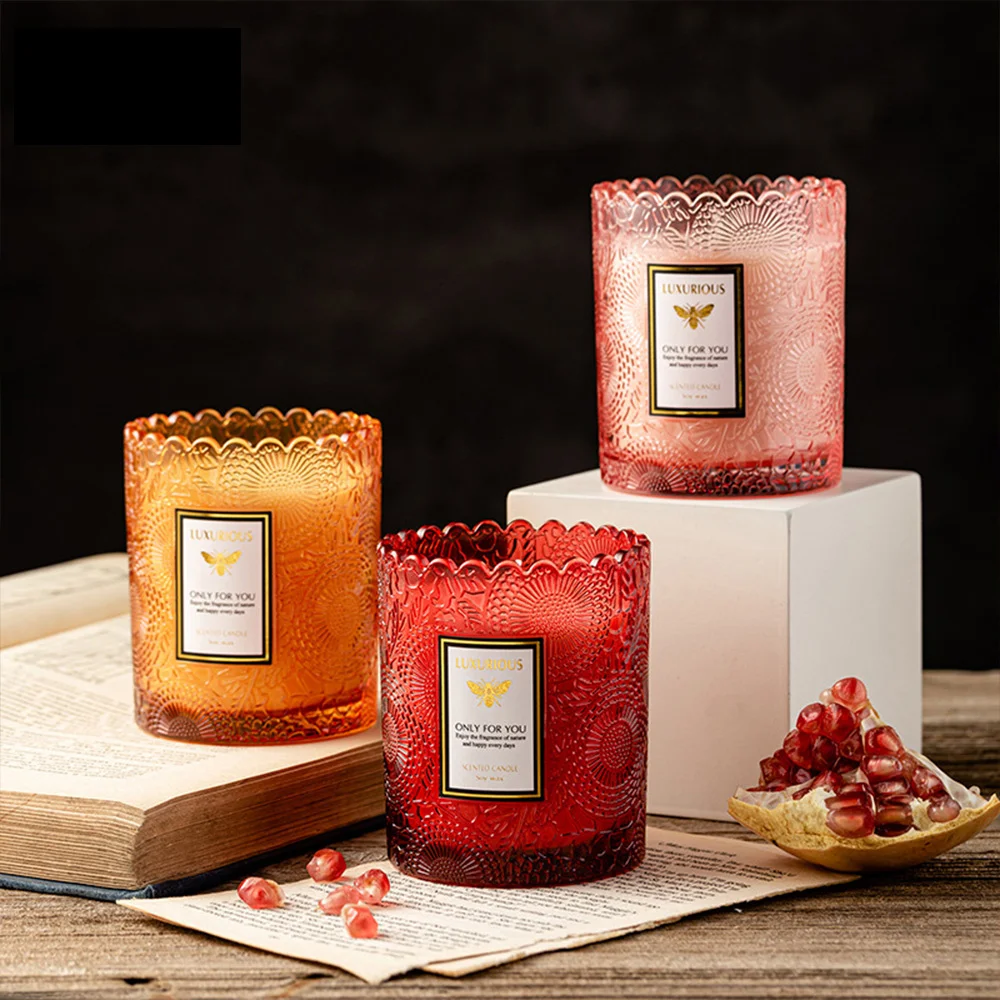 

200g Glass Scented Candles - Soy Wax Jar Candle for Home Decoration, Bathroom, Bedroom, Office, Hotel, Fragrance Candle Jar Gift