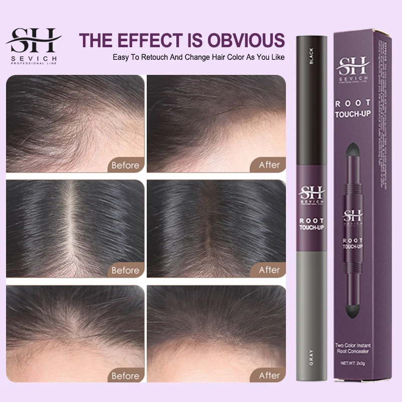 

Sevich Hair Root Edge Blackening Hairline Shadow Cover Up Hair Powder Stick Double Colors Skin-friendly Hairline Concealer Pen