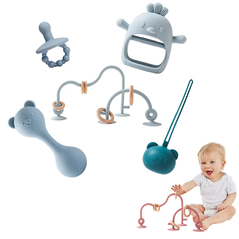 Наборы из 5 шт., детские игрушки для детей 0 12 месяцев, силиконовая погремушка, детские прорезыватели, маракасы, настольная игра, Мордедор, объемный лабиринт, игрушки, сенсорные игрушки для младенцев 
Наборы из 5 шт., детские игрушки для детей 0 12 месяцев, силиконовая погремушка, детские прорезыватели, маракасы, настольная игра, Мордедор, объемный лабиринт, игрушки, сенсорные игрушки для младенцев