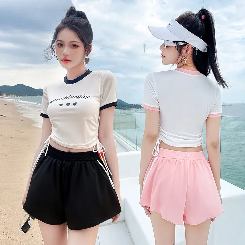 Fashion Tight Conservative Sunscreen Swimsuit Short Sleeved Split Swimsuit Set Swimming Water Sports Clothing for WomenShort
Fashion Tight Conservative Sunscreen Swimsuit Short Sleeved Split Swimsuit Set Swimming Water Sports Clothing for WomenShort