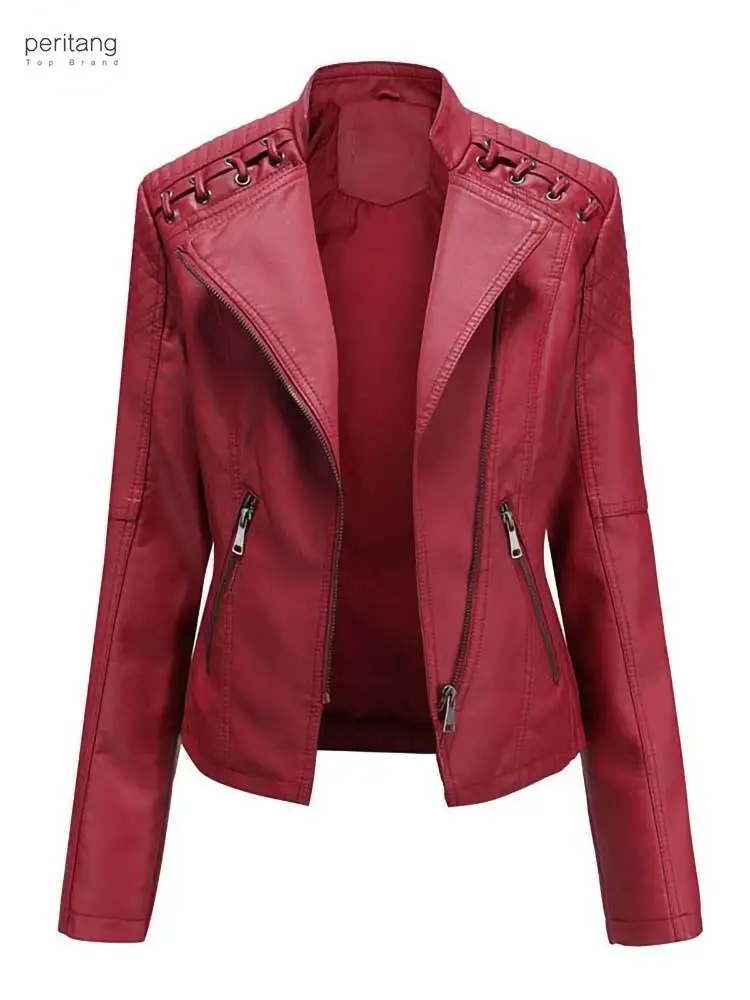 PERITANG Autumn Winter Pu Faux Women Leather Jackets Zipper Slim Motorcycle Biker Leather Coat Loose Female Outwear Tops
PERITANG Autumn Winter Pu Faux Women Leather Jackets Zipper Slim Motorcycle Biker Leather Coat Loose Female Outwear Tops