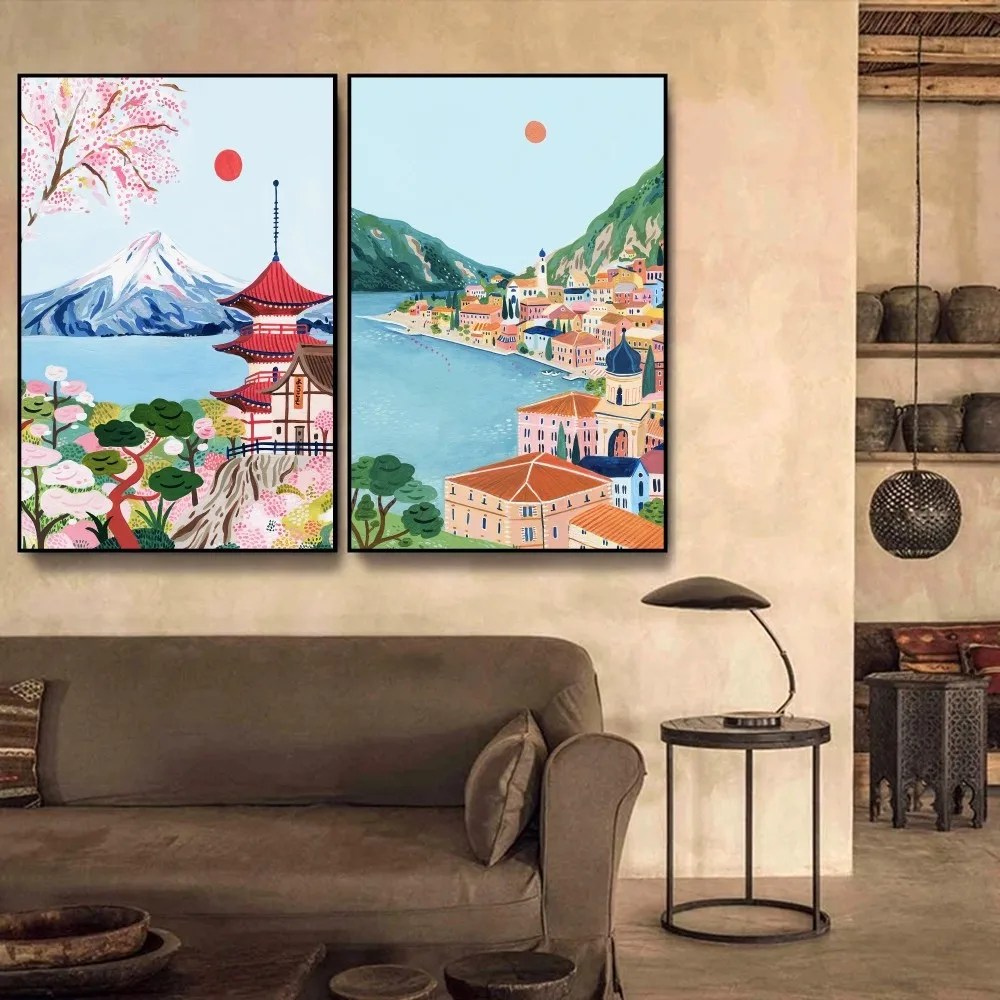 Nordic Vintage Travel City Poster Self-adhesive Art Retro Kraft Paper Sticker DIY Room Bar Cafe Vintage Decorative Painting
Nordic Vintage Travel City Poster Self-adhesive Art Retro Kraft Paper Sticker DIY Room Bar Cafe Vintage Decorative Painting