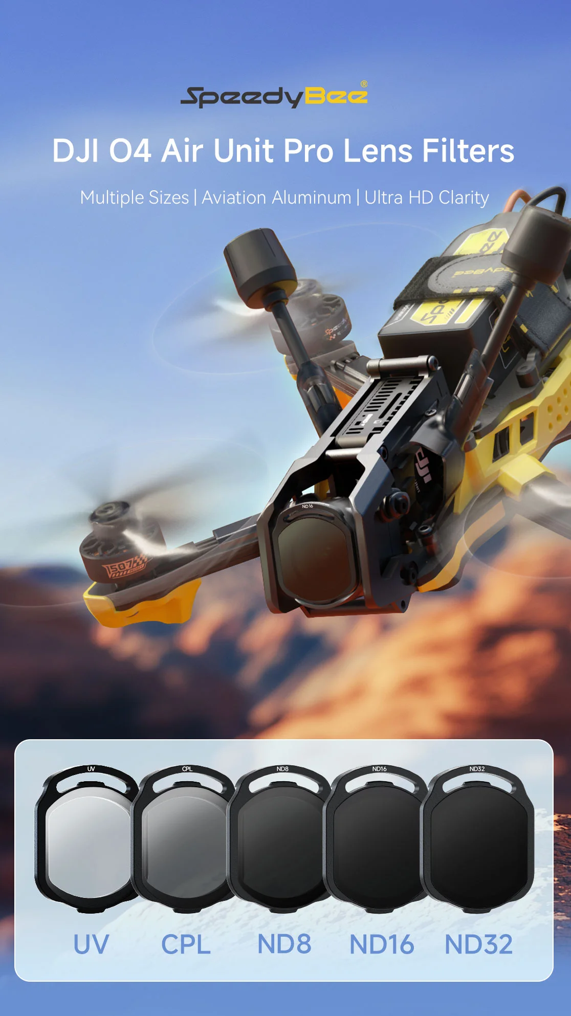 SpeedyBee O4 Air Unit Pro Filters UV/CPL/ND8/ND16/ND32 FPV Lens Protection Accessories for BEE25 Master3X FPV Drones SpeedyBee O4 Air Unit Pro Filters UV/CPL/ND8/ND16/ND32 FPV Lens Protection Accessories for BEE25 Master3X FPV Drones