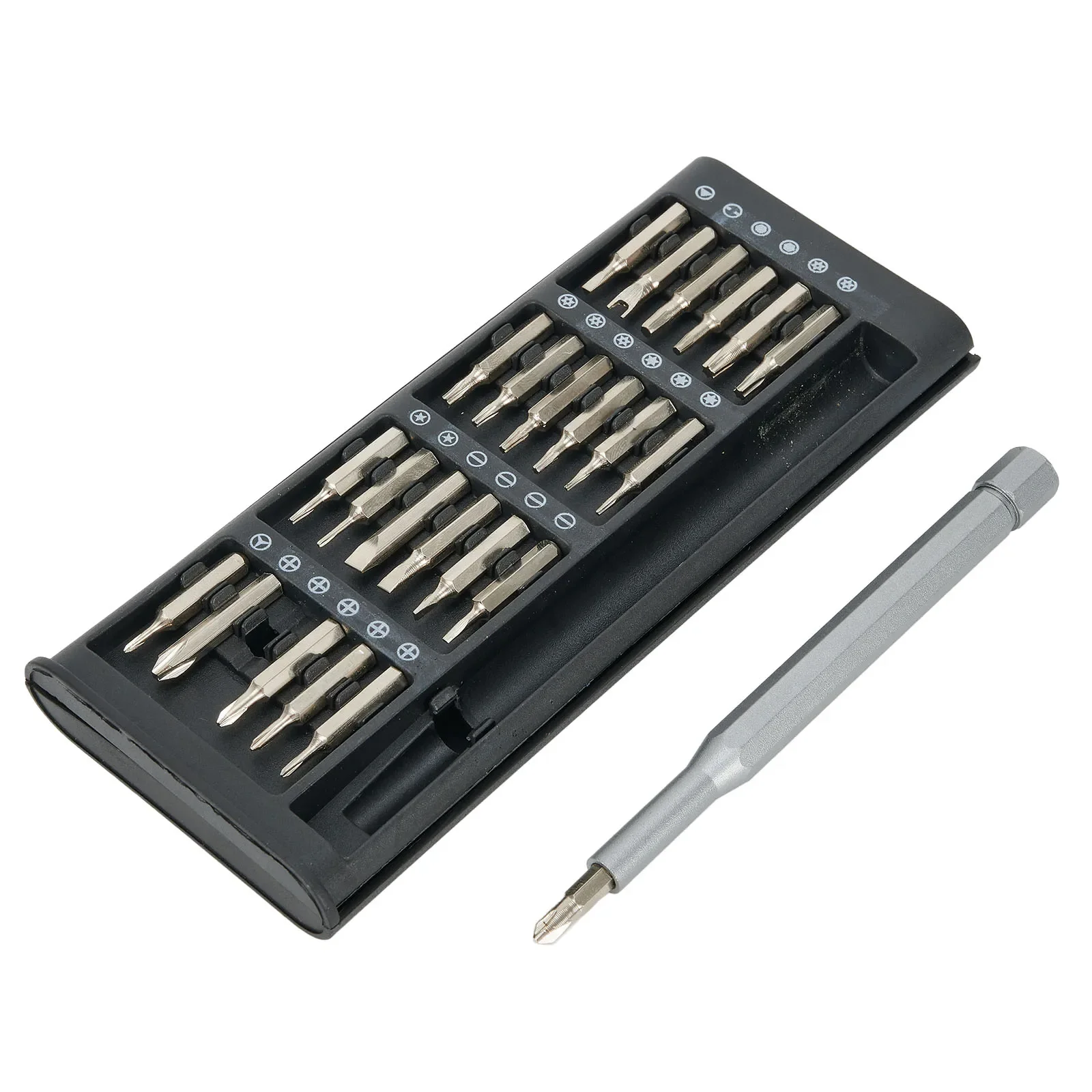 24pcs/set 25 In 1 Screwdriver Bits Precision Magnetic Screwdriver Torx Bit Fit For Mobile Phone PC Repair Hand Tool + 1pc Holder
24pcs/set 25 In 1 Screwdriver Bits Precision Magnetic Screwdriver Torx Bit Fit For Mobile Phone PC Repair Hand Tool + 1pc Holder