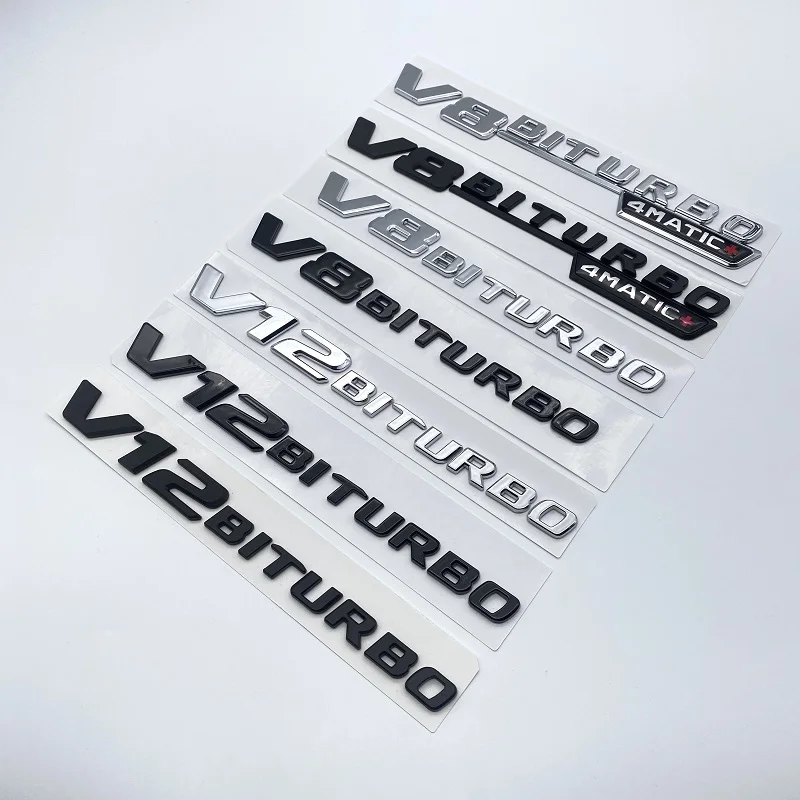 Letter Emblem for Mercedes Benz AMG V12BITURBO V8 BITURBO 4MATIC+ Car Styling Fender Logo Sticker Chrome Black Red
Letter Emblem for Mercedes Benz AMG V12BITURBO V8 BITURBO 4MATIC+ Car Styling Fender Logo Sticker Chrome Black Red
