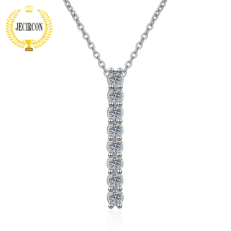 

Ожерелье с кулоном JECIRCON из стерлингового серебра 925 пробы с муассанитом, модная Корейская версия, цепочка до ключиц для женщин, ювелирные украшения с бриллиантами в 1 карат