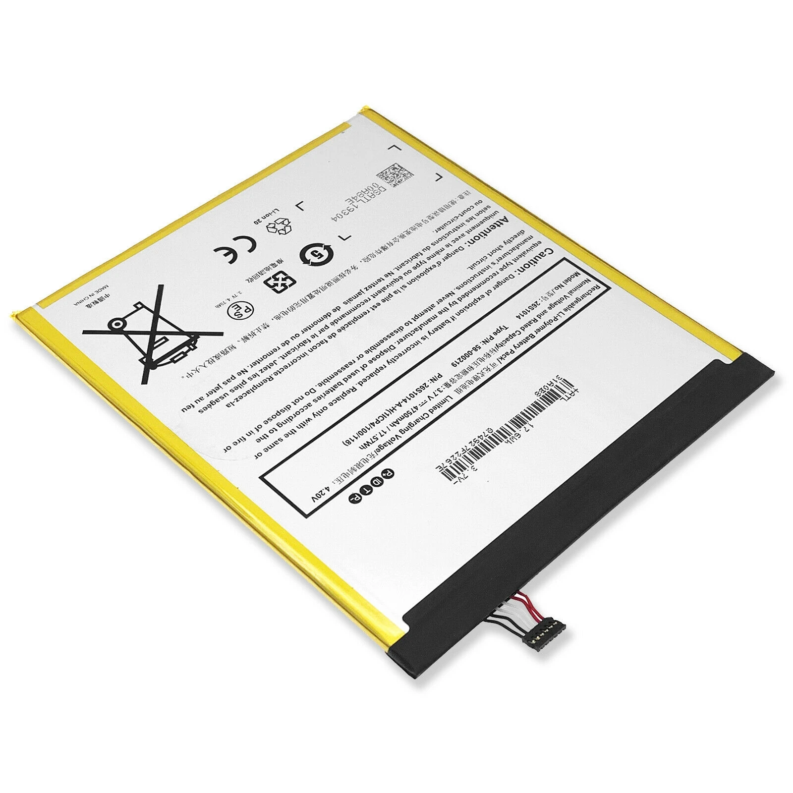 Battery for A mazon Kindle Fire HD 8 7th Generation SX034QT MC-31A0B8 26S1014 58-000181 58-000219
Battery for A mazon Kindle Fire HD 8 7th Generation SX034QT MC-31A0B8 26S1014 58-000181 58-000219