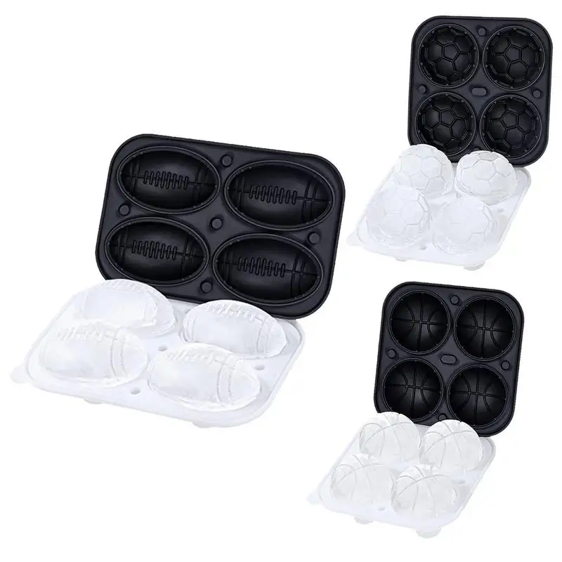 3D Soccer Silicone Molds Football Rugby Basketball Shape Ice Cube Mold With Lid Reusable Ice Cube Tray Kitchen Bar Accessories 
3D Soccer Silicone Molds Football Rugby Basketball Shape Ice Cube Mold With Lid Reusable Ice Cube Tray Kitchen Bar Accessories