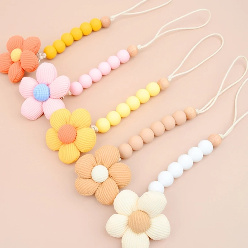 New Stuffed Flower Baby Pacifier Clips Chain BPA Free Silicone Beads Dummy Nipple Holder Soother Holder Newborn Teething Toys
New Stuffed Flower Baby Pacifier Clips Chain BPA Free Silicone Beads Dummy Nipple Holder Soother Holder Newborn Teething Toys