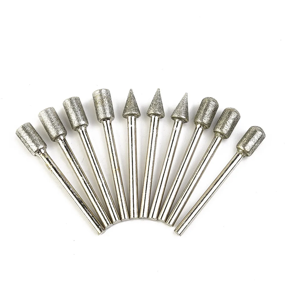 3mm shank Burr Drill Bits Carving Ceramics Supplies Tile Wood 20pcs Cutting Diamond Electroplated Grinding Metal
3mm shank Burr Drill Bits Carving Ceramics Supplies Tile Wood 20pcs Cutting Diamond Electroplated Grinding Metal