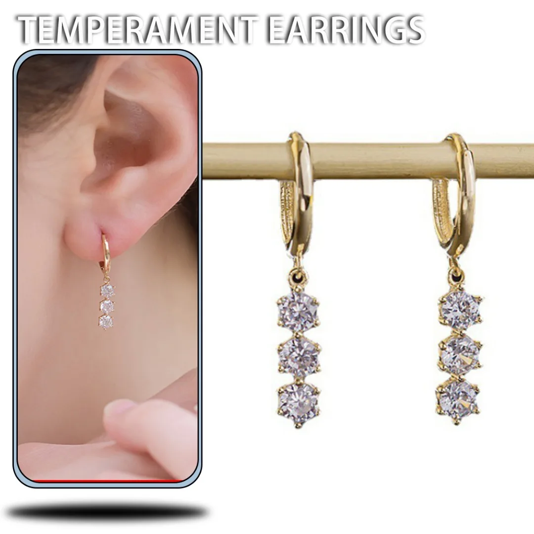 

1 Pair Gold Plated Hoop Drop Earrings Women Earring Fashion Dangle Jewelry for Wedding Party Banquet