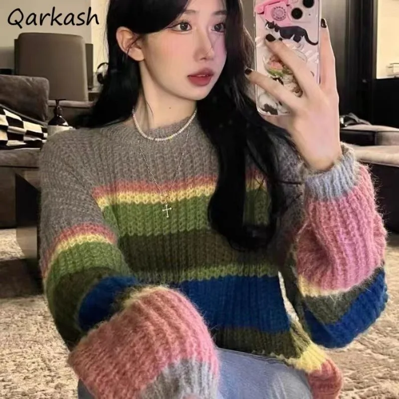Rainbow Pullovers Women Loose Vintage Y2k Leisure Ulzzang Streetwear Thicken Winter Students Chic Soft Sweaters Harajuku Popular
Rainbow Pullovers Women Loose Vintage Y2k Leisure Ulzzang Streetwear Thicken Winter Students Chic Soft Sweaters Harajuku Popular