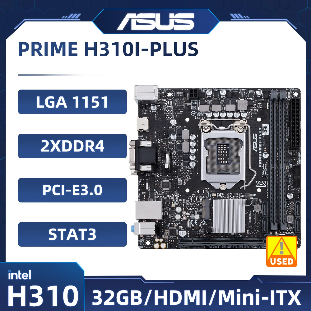 

Asus PRIME H310I-PLUS Intel H310 Motherboard LGA 1151 DDR4 32GB PCI-E 3.0 M.2 USB3.1 Micro ATX For 8th/9th gen Core i7/i5/i3 cpu
