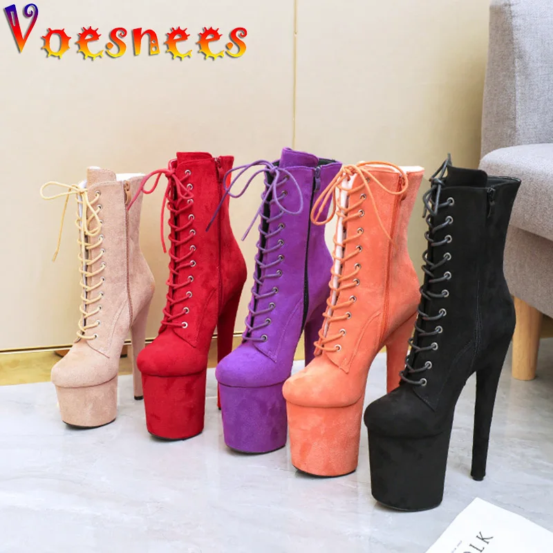 European And American Style 20CM Suede Ultra-high Heels Sexy Stage Catwalk Fashion Short Boots Steel Pipe Dance Shoes For Women
European And American Style 20CM Suede Ultra-high Heels Sexy Stage Catwalk Fashion Short Boots Steel Pipe Dance Shoes For Women