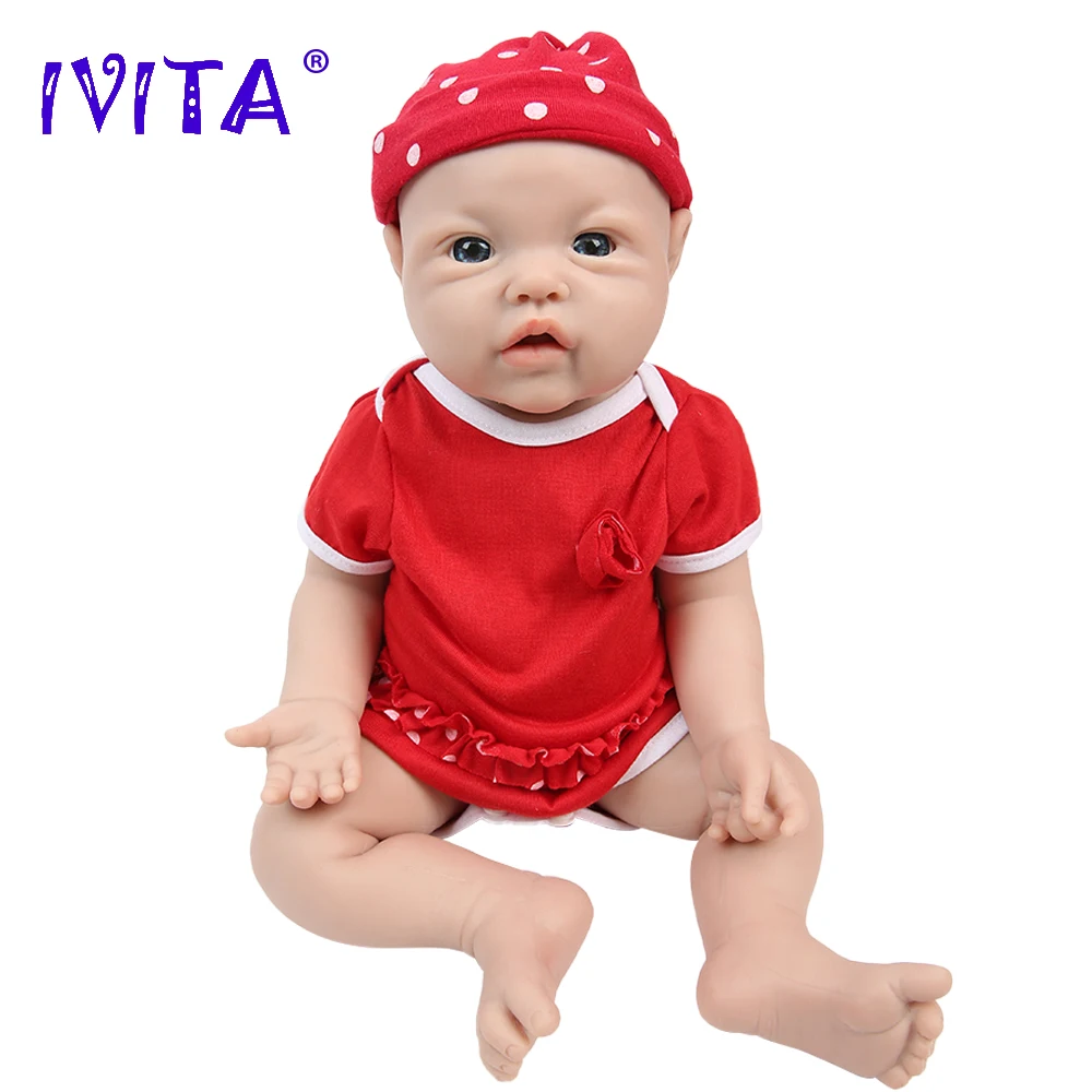 

IVITA WG1526 43cm 2.69kg 100% Full Body Silicone Reborn Baby Girl Doll Realistic Dolls Unpainted DIY Blank Babe Children Toys