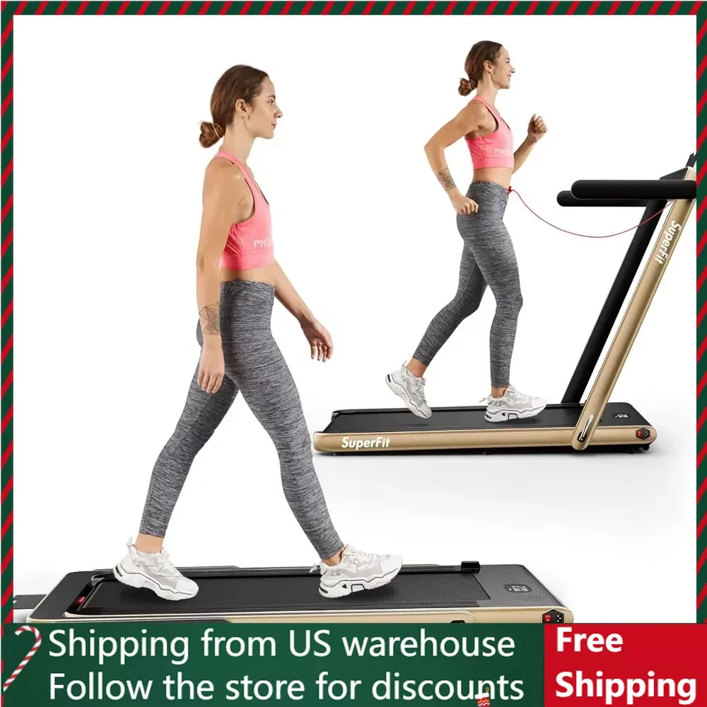 

2-in1folding treadmill,2.25HP Superfit desk electric treadmill,installation free,with remote control,APP control,and LED display